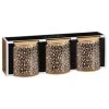 B&M Printed Glass Bamboo Storage Jars 3pc -B&M 396485 3pk printed glass bamboo storage jars